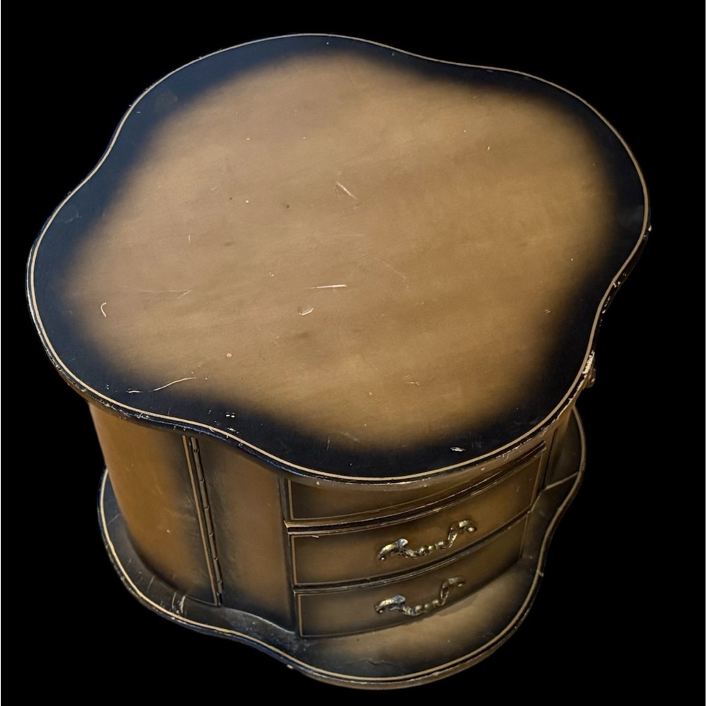 Vintage London Leather Revolving Wooden Jewelry Box